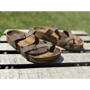Birkenstock Women Mayari Mocha Brown Toe Loop Sandal Size 38EU 8 US vacation sun